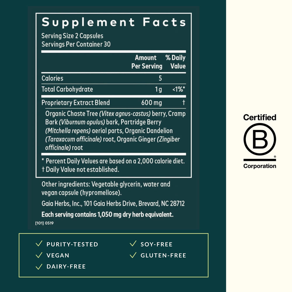 Dandelion root and organic ginger root used in Gaia Herbs formula