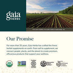 Gaia Herbs Hawthorn Supreme, bayas de espino visibles, sugieren extractos naturales para bienestar diario.