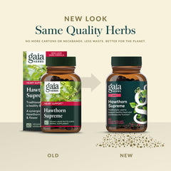 Gaia Herbs Hawthorn Supreme, ingredientes de alta calidad, provenientes de cultivos controlados.