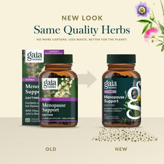 Packaging and bottle featuring Gaia Herbs branding