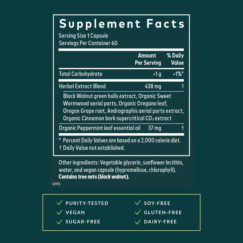 Sweet wormwood component in Gaia Herbs Microbiome Cleanse supports digestive ease.