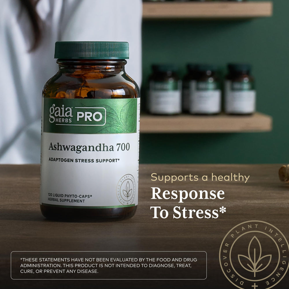 Ingredients panel for GAIA Herbs PRO Ashwagandha 700