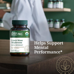 Brain health support with Gaia Herbs PRO Lion's Mane Mushroom