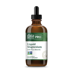 Front view of Gaia Herbs PRO Liquid Magnesium with Trace Minerals bottle