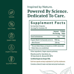 Close-up of Gaia Herbs PRO Reishi Mushroom capsules