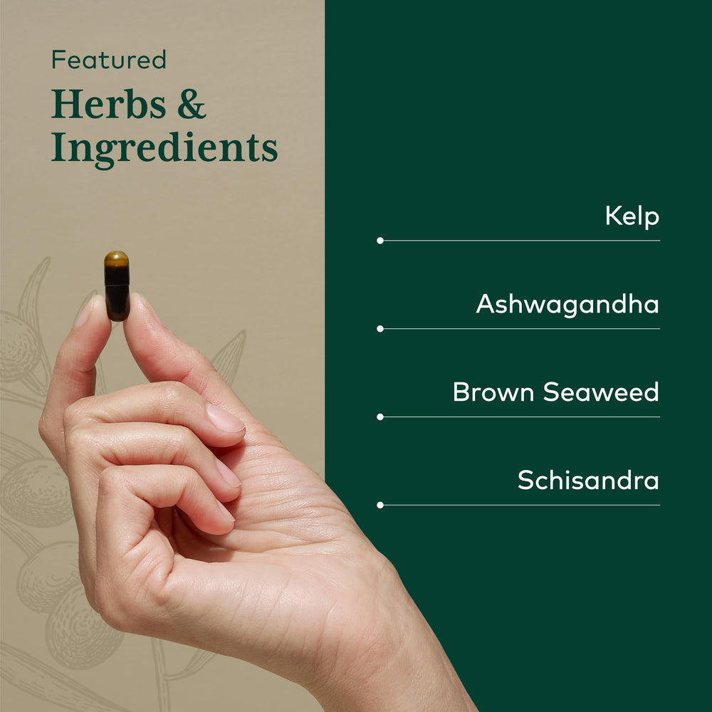 Kelp and brown seaweed in Gaia Herbs Thyroid Formula
