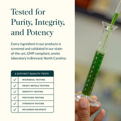 Quality testing and potency verification process