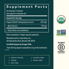 Reishi mushroom extract bottle show 100% mushroom content