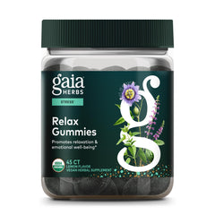 Gaia Herbs front packaging showing bottle and calming benefits