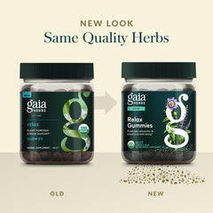 Gaia Herbs bottle on wood table lifestyle scene promoting daily use benefit