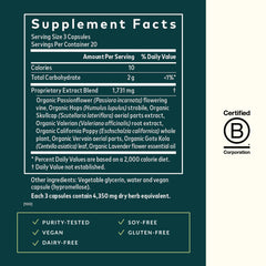 Close-up of Gaia Herbs Sound Sleep vegan liquid phyto-capsules