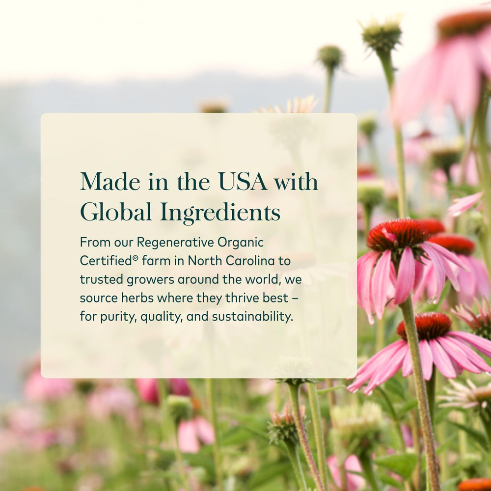 Gaia Herbs Turmeric Supreme bottle with pour demonstrating on-the-go use.