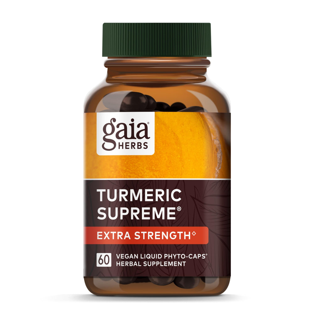 Gaia Herbs Turmeric Supreme Extra Strength bottle and label