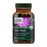 Gaia Herbs Milk Thistle bottle and label on white background