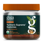 Front hero image of Gaia Herbs Turmeric Supreme Extra Strength Gummies in Lemon Ginger flavor