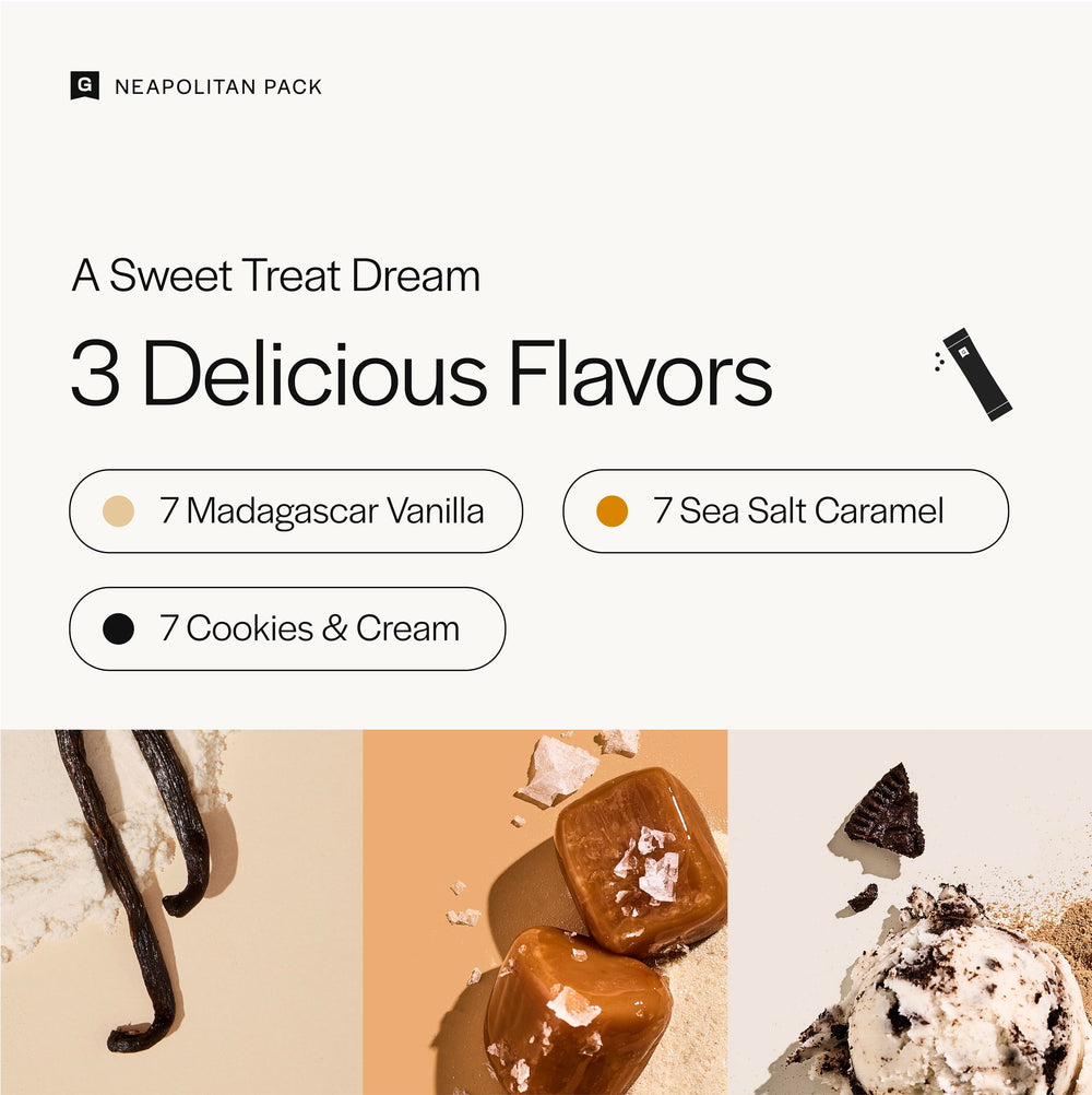 Cookies and Cream flavor protein powder and scoop