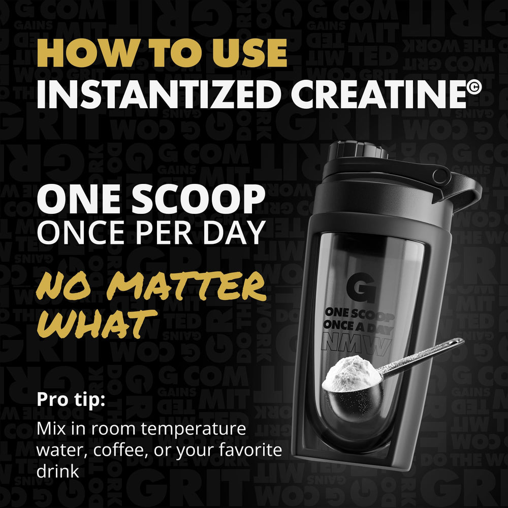 Creatine monohydrate powder in a scoop