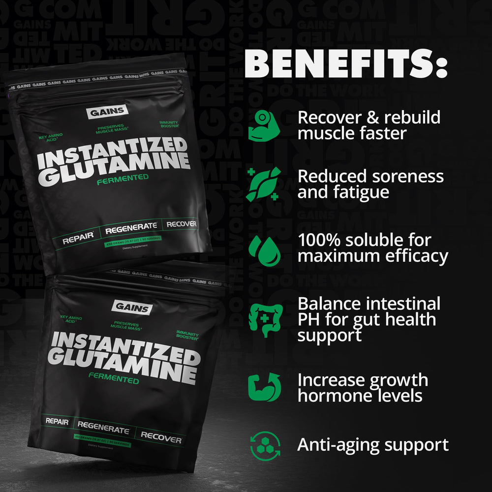 Unflavored L-Glutamine powder in 5g scoop