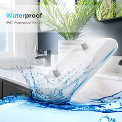 IP67 waterproof rating annotation on Galvanox charging base