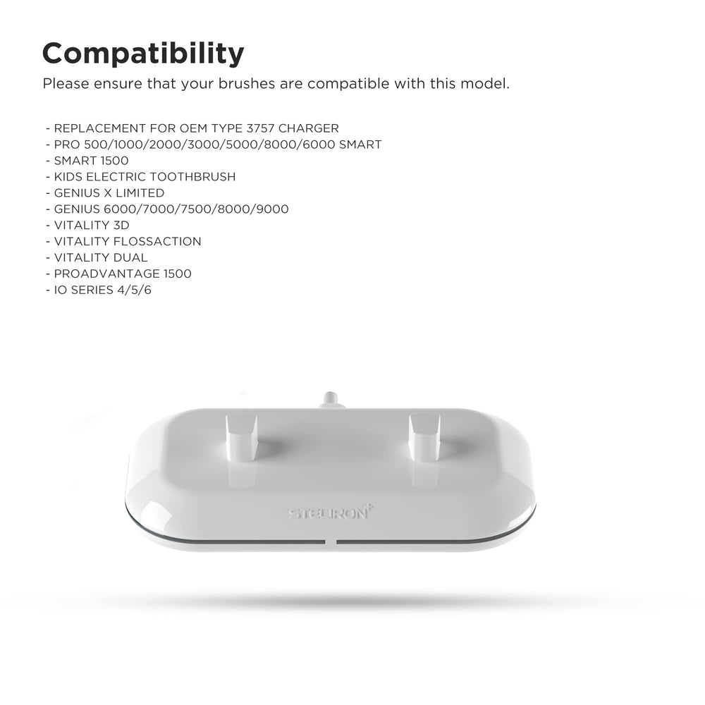 Galvanox dual charger with Oral-B Pro 500/1000/2000/3000 compatibility