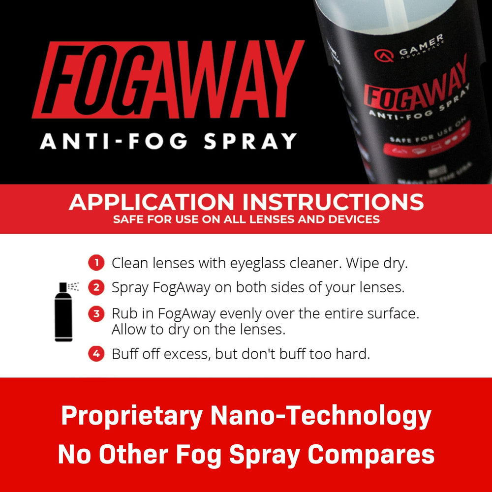 FogAway on safety glasses and motorcycle helmet visors