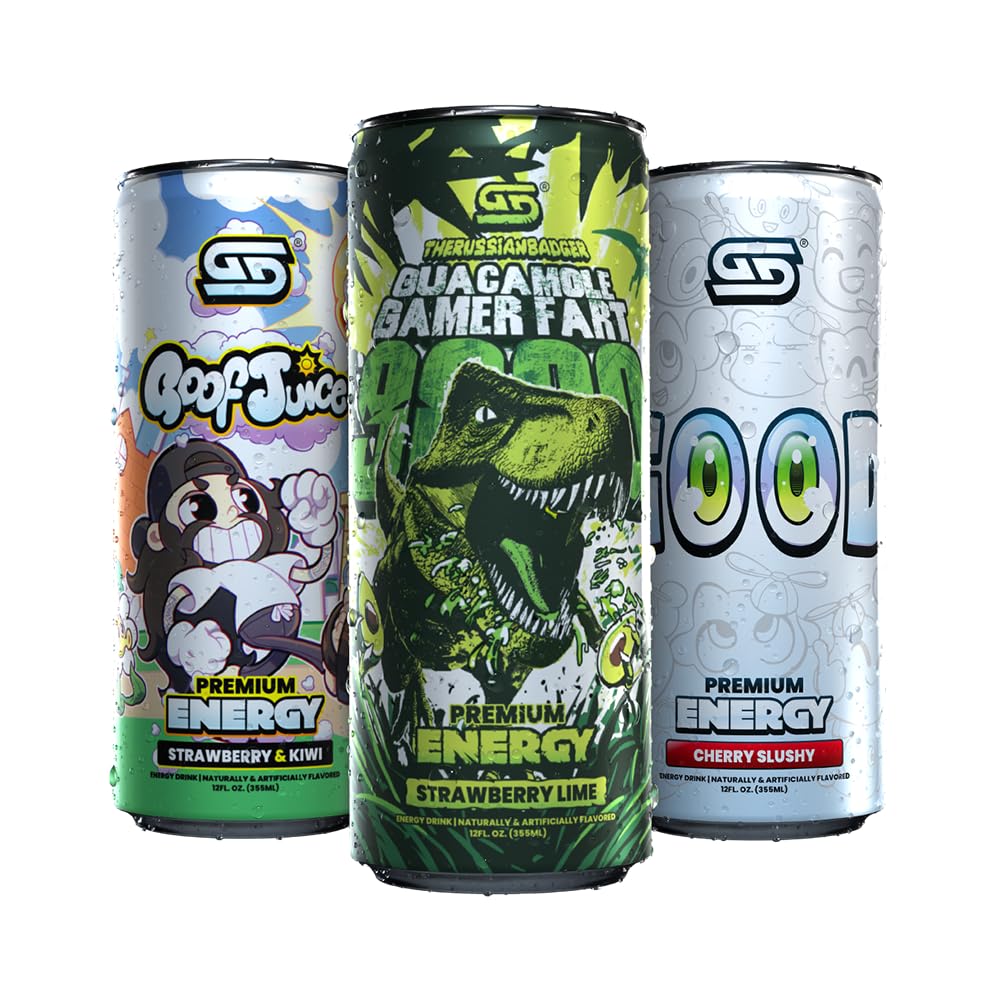 GG Premium Energy flavor variety shown for quick pick-me-ups during play