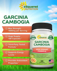 Product label showing Garcinia Cambogia 1600mg per serving