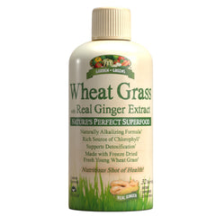 Garden Greens Wheat Grass Liquid bottle with ginger extract and 32 servings