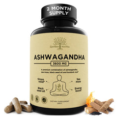 Garden of Herbz Ashwagandha and Irish Sea Moss bottle with label