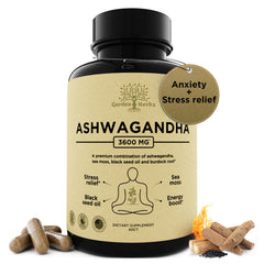 Garden of Herbz Organic Ashwagandha Root & Irish Sea Moss bottle with 60 capsules