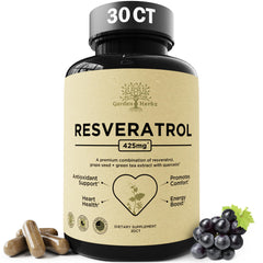 Hero image of Garden of Herbz Quercetin and Resveratrol with Grape Seed bottle