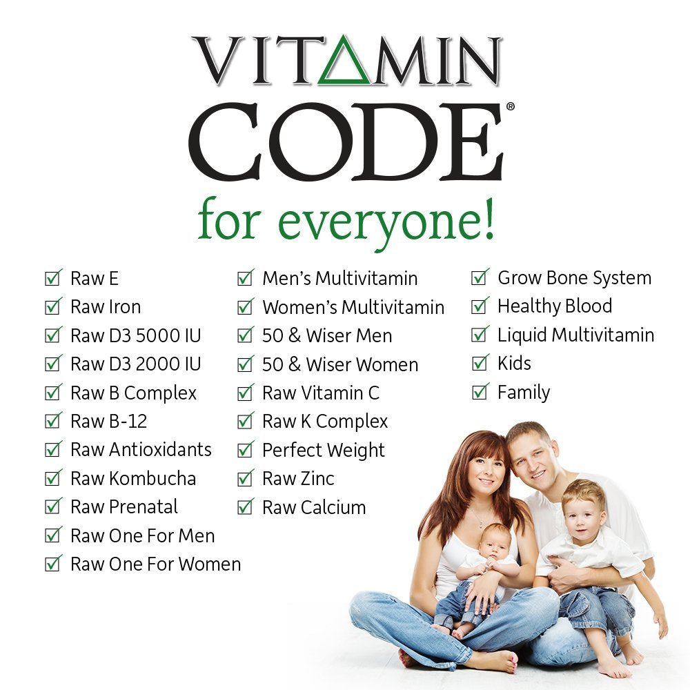 Nutrition facts panel on Garden of Life Vitamin Code Grow Bone