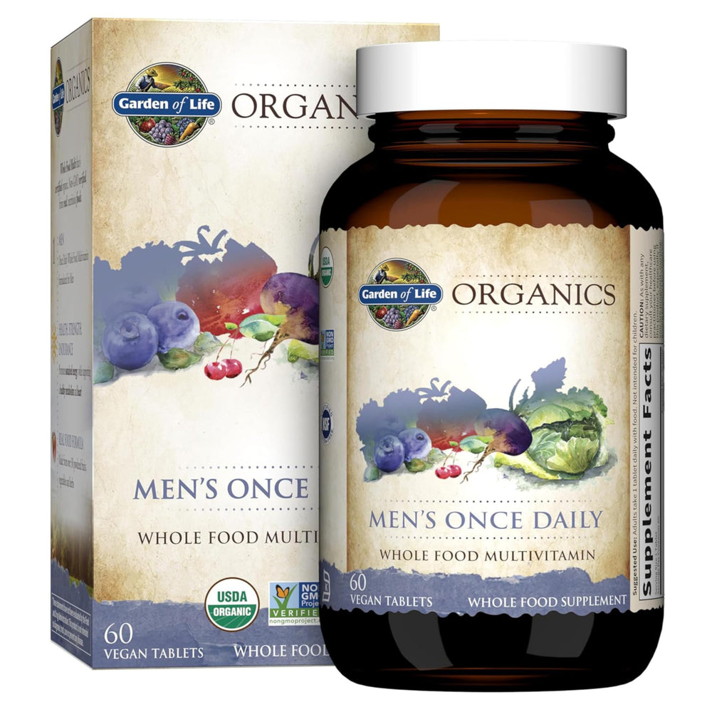 Garden of Life men's multivitamin bottle with label