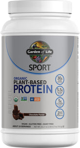 Garden of Life Organic Vegan Protein Powder chocolate flavor container showing 19 servings