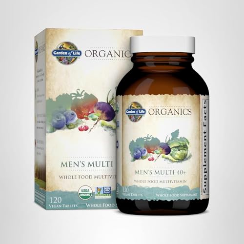 Product packshot front view of Organics Men's Multi 40+ 120 tablets