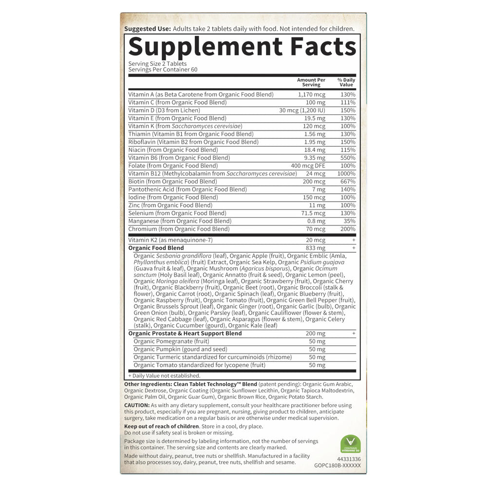 Real foods-based multi from Garden of Life Organics