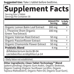 Organic and non-GMO certification symbols on Sleep Well bottle
