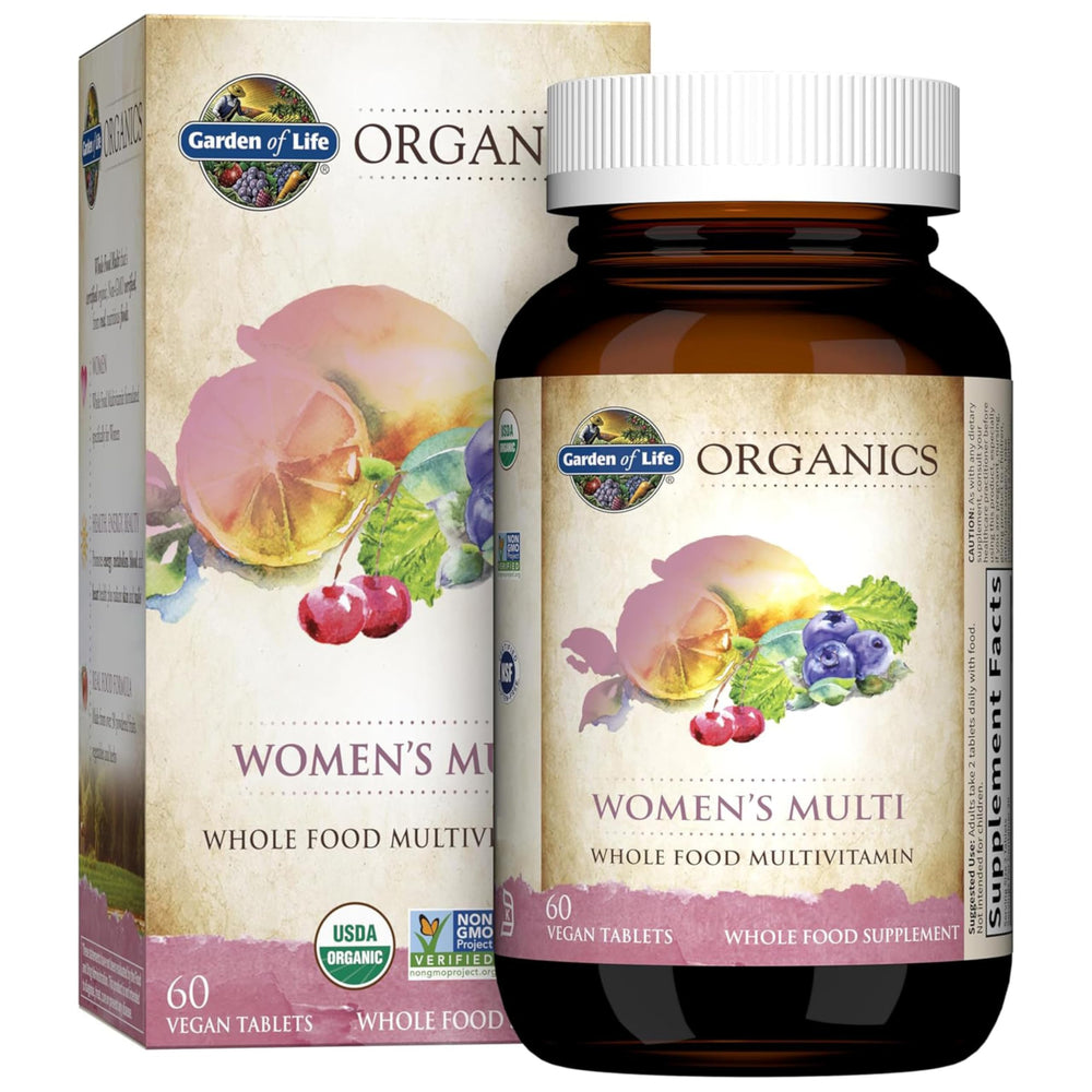 Bottle of Garden of Life Organics Women's Multivitamin – 60 tablets