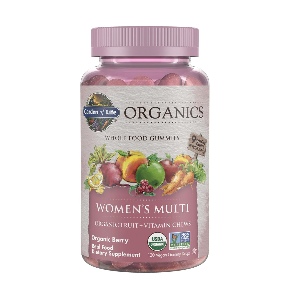 Garden of Life Organics Women’s Multi Gummies – Berry bottle front view