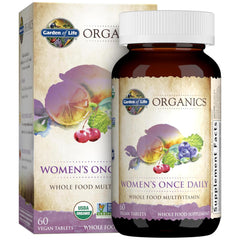 Garden of Life Organics Women's One Daily Multivitamin bottle on white background