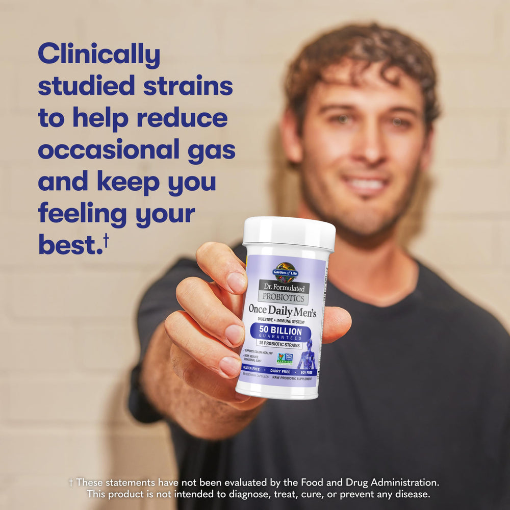 Single probiotic capsule with water