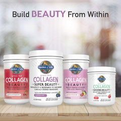 Lifestyle shot of skin, hair, and nails with collagen powder
