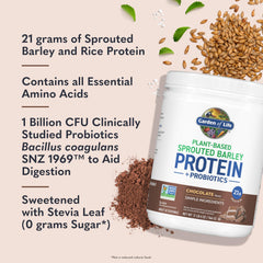 Close-up of chocolate protein powder in a scoop