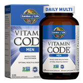 Front view of Garden of Life Vitamin Code Men's 120-capsule bottle