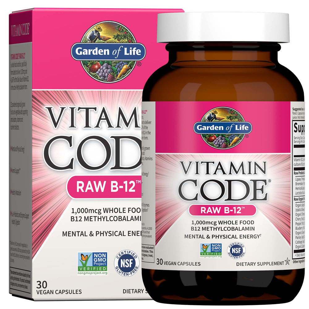 Garden of Life Vitamin Code Raw B-12 1000mcg bottle front label