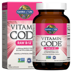 Garden of Life Vitamin Code Raw B-12 1000mcg bottle front label