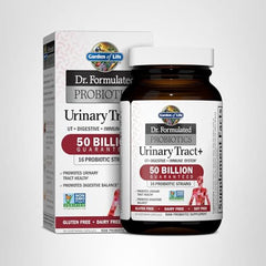 Packaging and bottle display for Urinary Tract+ probiotic