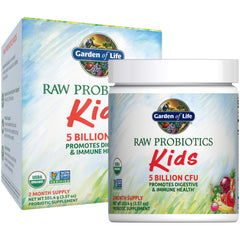 Garden of Life Kids Probiotics bottle label with 5 Billion CFU and 60 servings