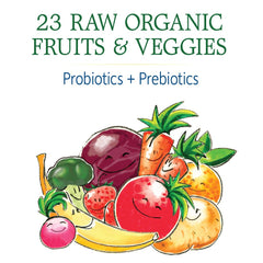 Illustration of fruit and veggie prebiotic blend for kids probiotic formula
