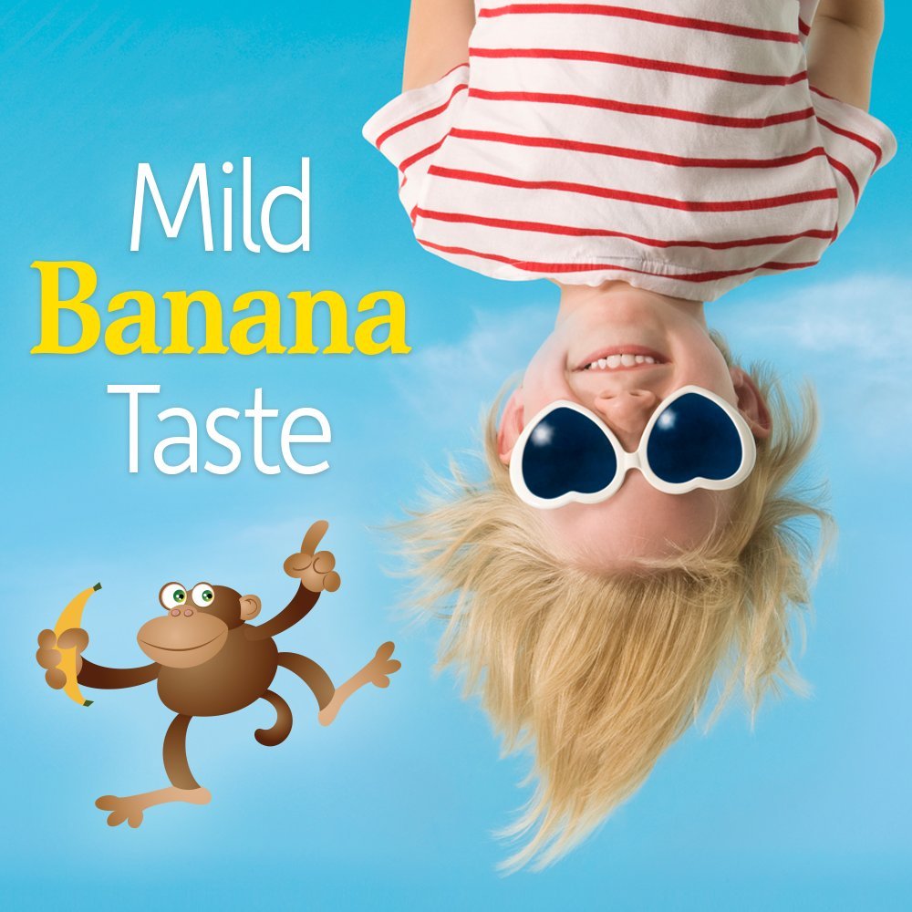 Probiotic powder being mixed into a child-friendly beverage